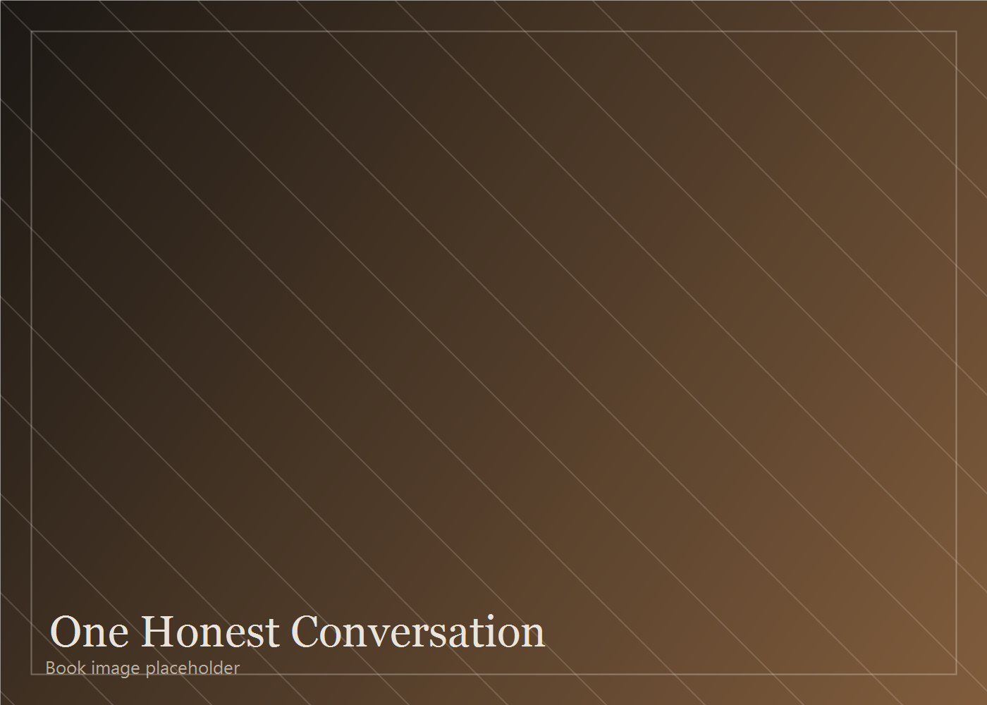 Book artwork for One Honest Conversation.